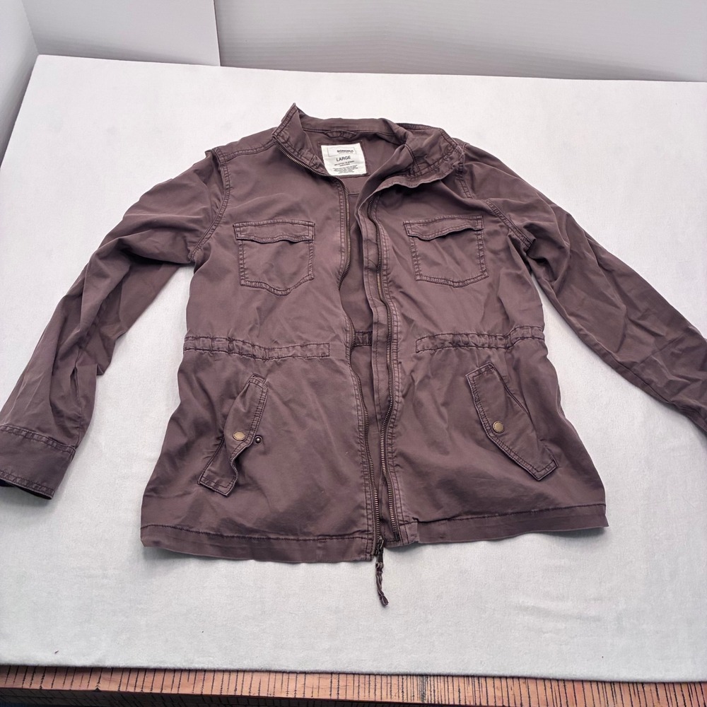 Sonoma Goods For Life Womens Brown Utility Field Jacket Cinched Waist Large